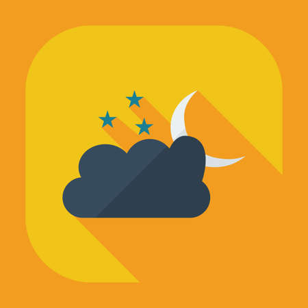 Flat modern design with shadow icons cloud moon starsのイラスト素材