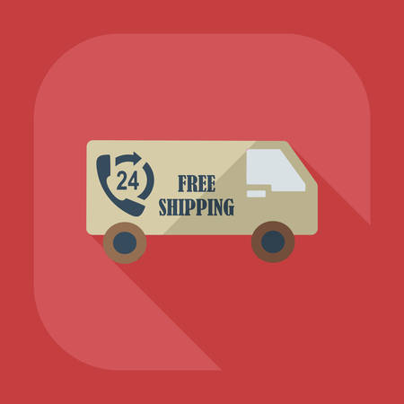 Flat modern design with shadow icons shipping vanのイラスト素材