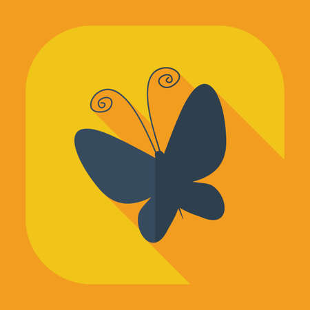 Flat modern design with shadow icons butterflyのイラスト素材
