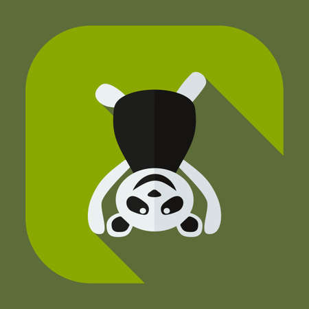 Flat modern design with shadow icons panda athleteのイラスト素材