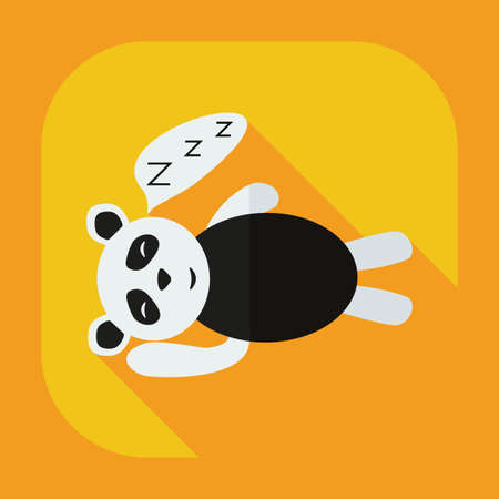 Flat modern design with shadow icons panda sleepsのイラスト素材