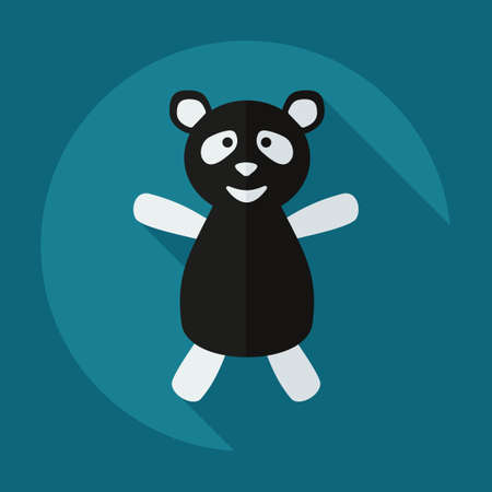 Flat modern design with shadow icons panda athleteのイラスト素材