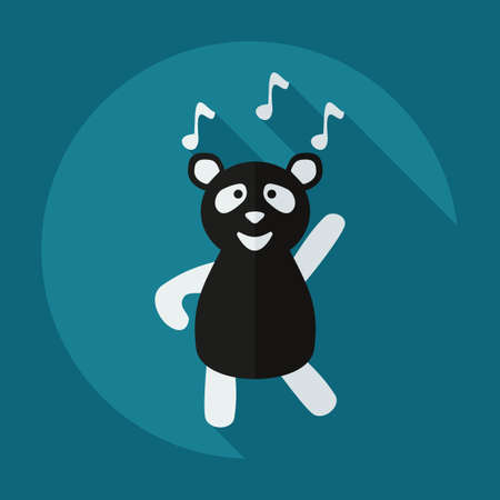 Flat modern design with shadow icons panda dancesのイラスト素材