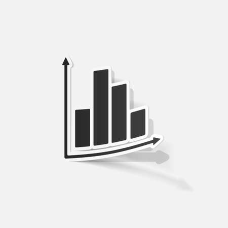 paper sticker: Business Chart. Isolated illustration iconのイラスト素材