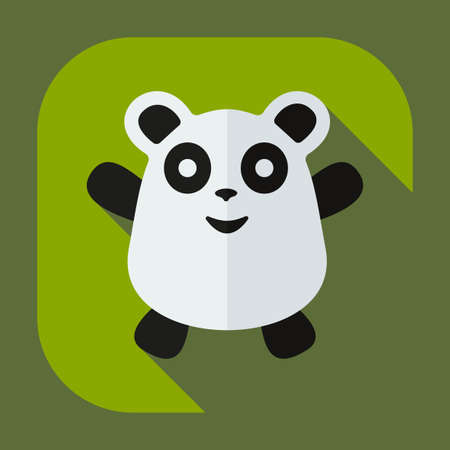 Flat modern design with shadow icons pandasのイラスト素材