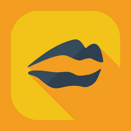 Flat modern design with shadow icons lipsのイラスト素材