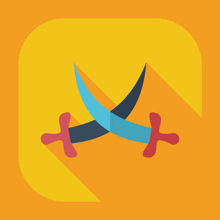 Flat modern design with shadow icons swordのイラスト素材