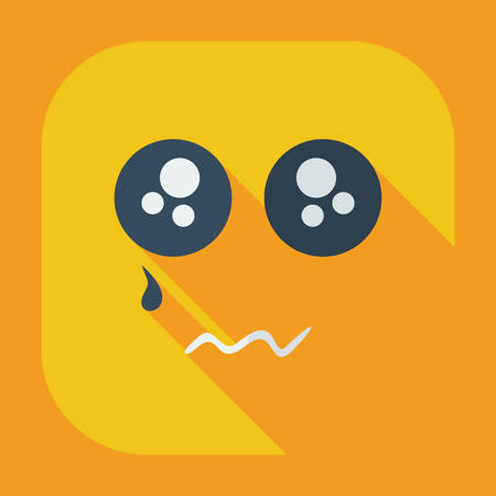 Flat modern design with shadow icons smiley crybabyのイラスト素材