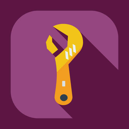 Flat modern design with shadow icons wrenchのイラスト素材