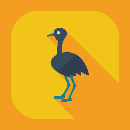 Flat modern design with shadow icons ostrichのイラスト素材