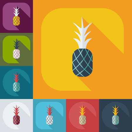 Flat modern design with shadow icons pineappleのイラスト素材