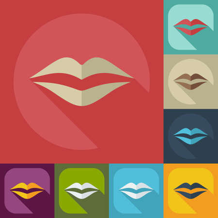 Flat modern design with shadow icons lipsのイラスト素材