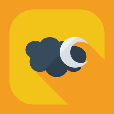 Flat modern design with shadow icons moonのイラスト素材