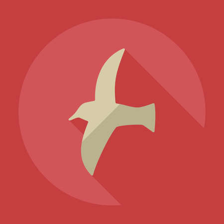 Flat modern design with shadow icons seagullのイラスト素材