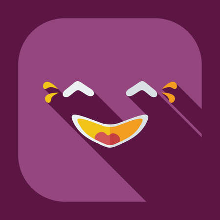 Flat modern design with shadow icons smiley laughingのイラスト素材