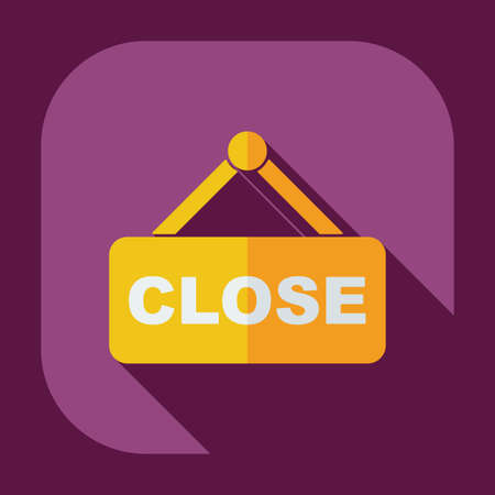 Flat modern design with shadow closed signのイラスト素材