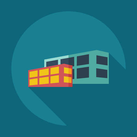Flat modern design with shadow icons buildingのイラスト素材