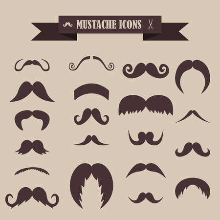 multicolored icons with tape on the topic mustacheのイラスト素材