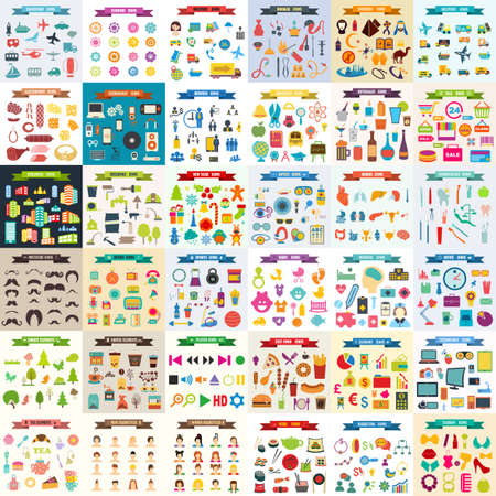multicolored icons with tape on the topic 36のイラスト素材
