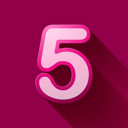 Volume icons number: five . Colorful modern Style.のイラスト素材