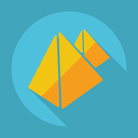 Flat modern design with shadow Egyptian pyramidのイラスト素材