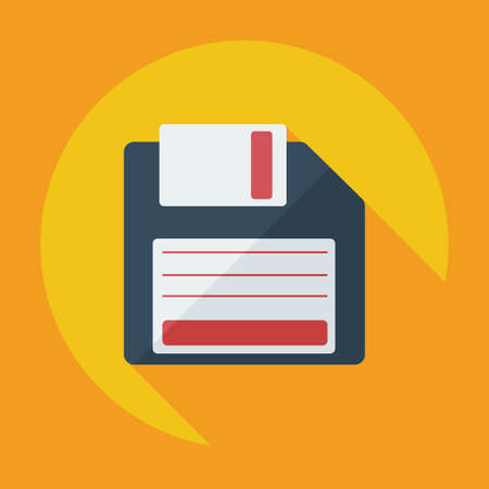 Flat modern design with shadow icon diskette