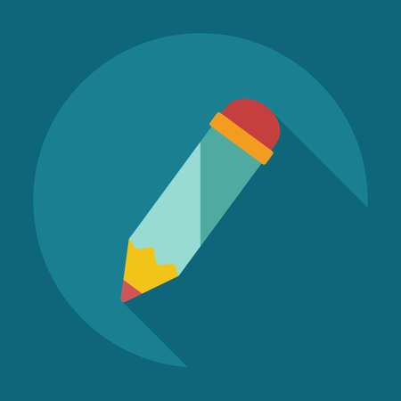 Flat modern design with shadow  Icon penのイラスト素材