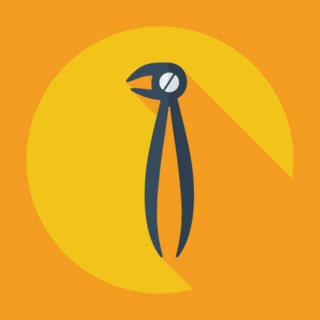 Flat modern design with shadow dental pliersのイラスト素材