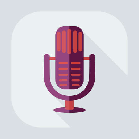 Flat modern design with shadow icon microphoneのイラスト素材