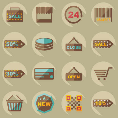 Flat concept, set modern design with shadow marketing salesのイラスト素材