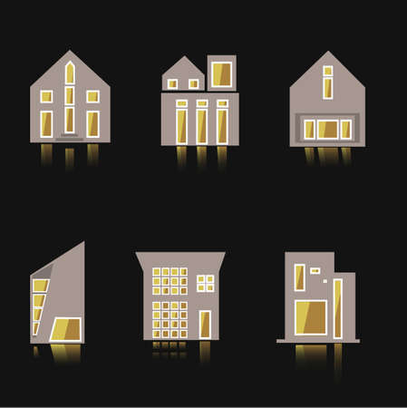 vector icon of house building in the flat style.のイラスト素材