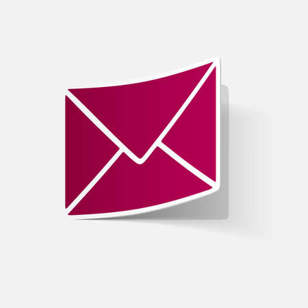 paper sticker: collection of various Envelope white paper. Isolated illustration iconのイラスト素材