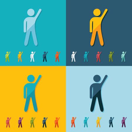 stick figure of human silhouette. vector pictureのイラスト素材
