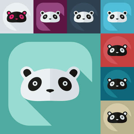 Flat modern design with shadow icons pandasのイラスト素材