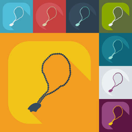 Flat modern design with shadow icons rosaryのイラスト素材