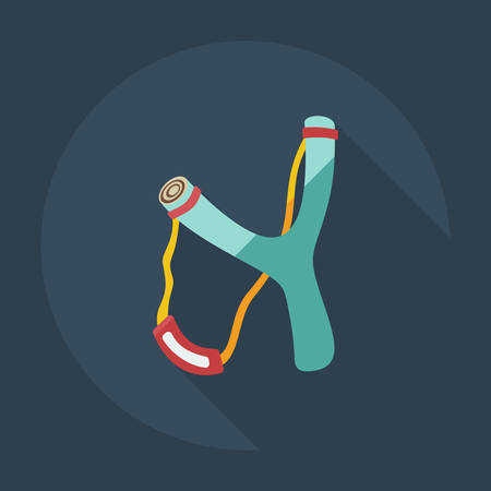 Flat modern design with shadow  Icon slingshotのイラスト素材