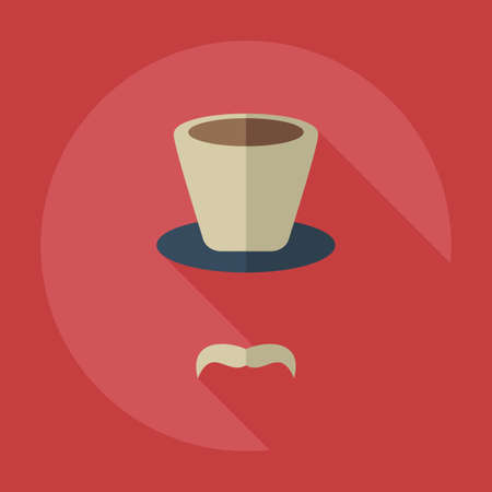Flat modern design with shadow icons mustache hatのイラスト素材