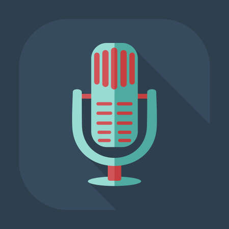 Flat modern design with shadow icon microphoneのイラスト素材