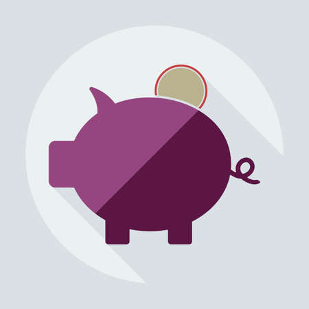 Flat modern design with shadow icons piggy bagのイラスト素材