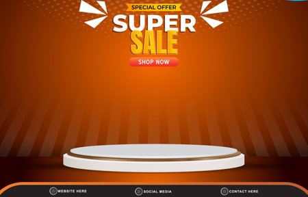 special offer super sale discount template banner with blank space for product sale with abstract gradient brown background designのイラスト素材