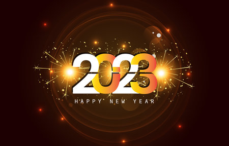 beautiful new year 2023 with black and red luxury shiny background design