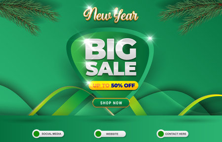 new year 12.12 of december big sale discount template banner with blank space for product sale with abstract gradient green background designのイラスト素材