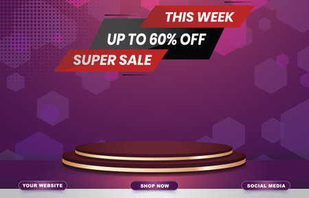 super sale podium for product sale with purple background designのイラスト素材
