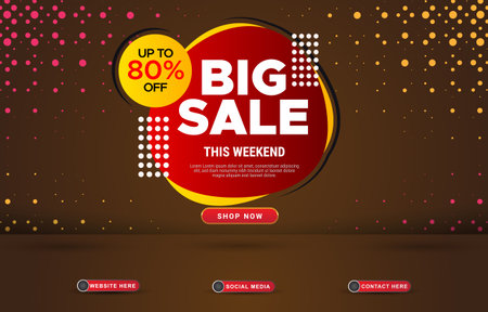 big sale social media template banner with blank space for product with gradient brown abstract backgroundのイラスト素材