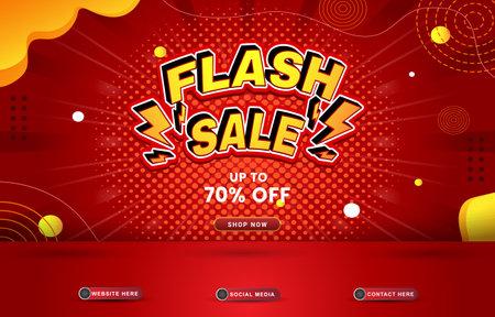 flash sale social media template post banner with blank space podium for product with abstract gradient red backgroundのイラスト素材