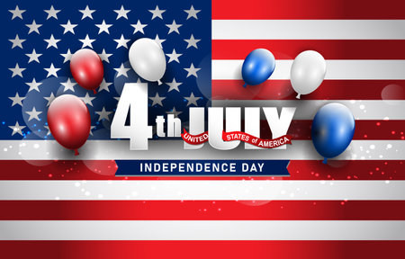 4th of july america independence day landscape banner for social media post with abstract gradient blue white and red background design2のイラスト素材