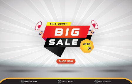 big sale discount for social media post banner with blank space for product sale with abstract gradient grey and white background designのイラスト素材