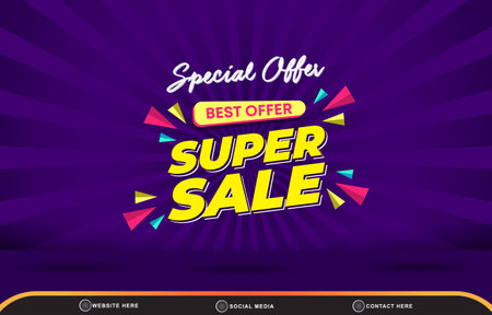 special best offer super sale for social media post banner with copy space for product sale with abstract gradient blue and purple background designのイラスト素材