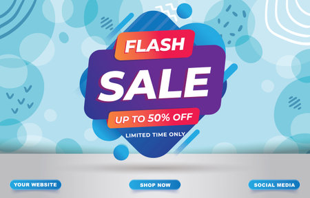 flash sale banner with blank space for product sale with blue background designのイラスト素材