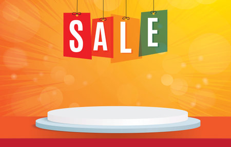 sale banner podium with blank space for product saleのイラスト素材
